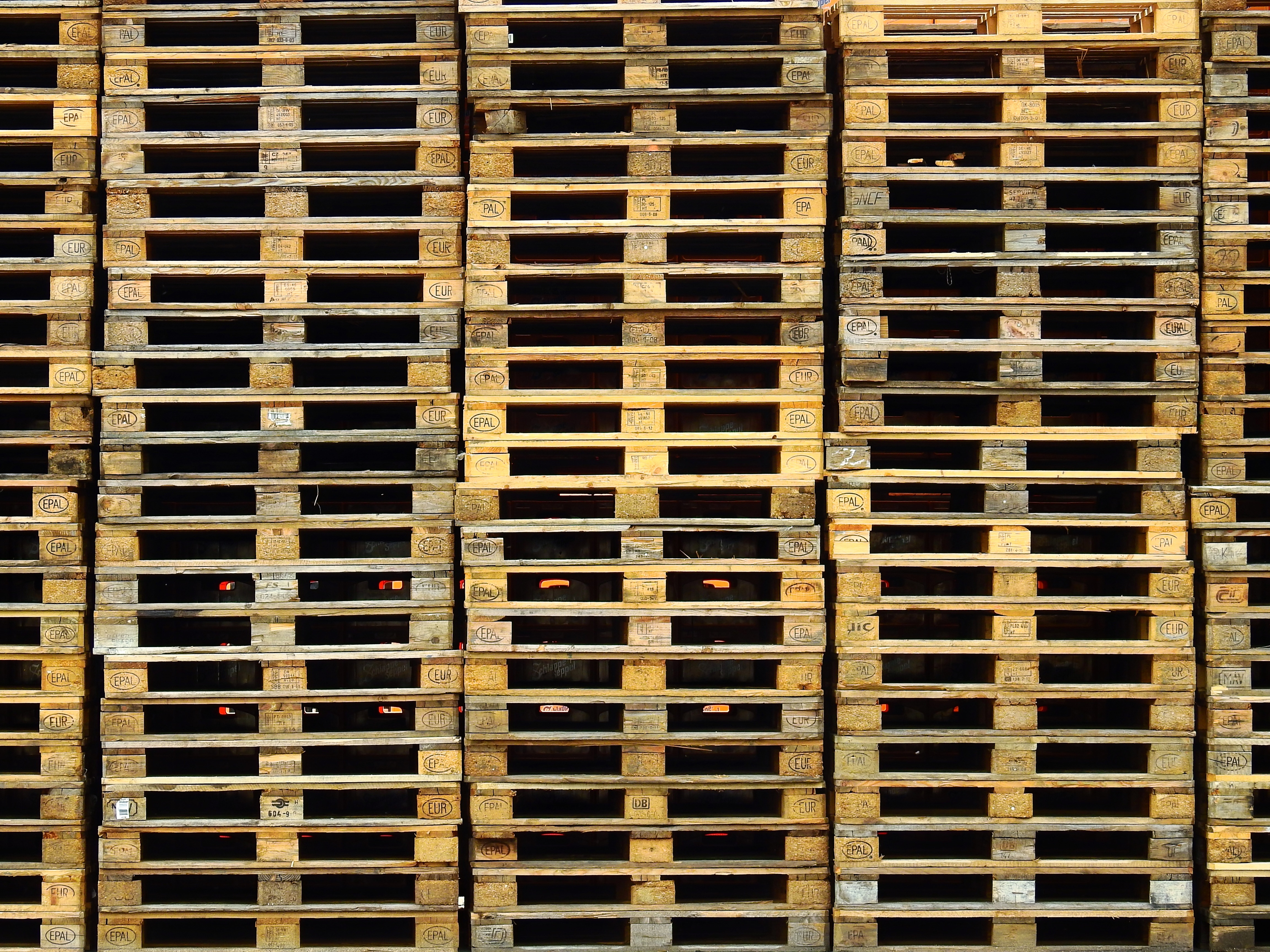 Stacked pallets